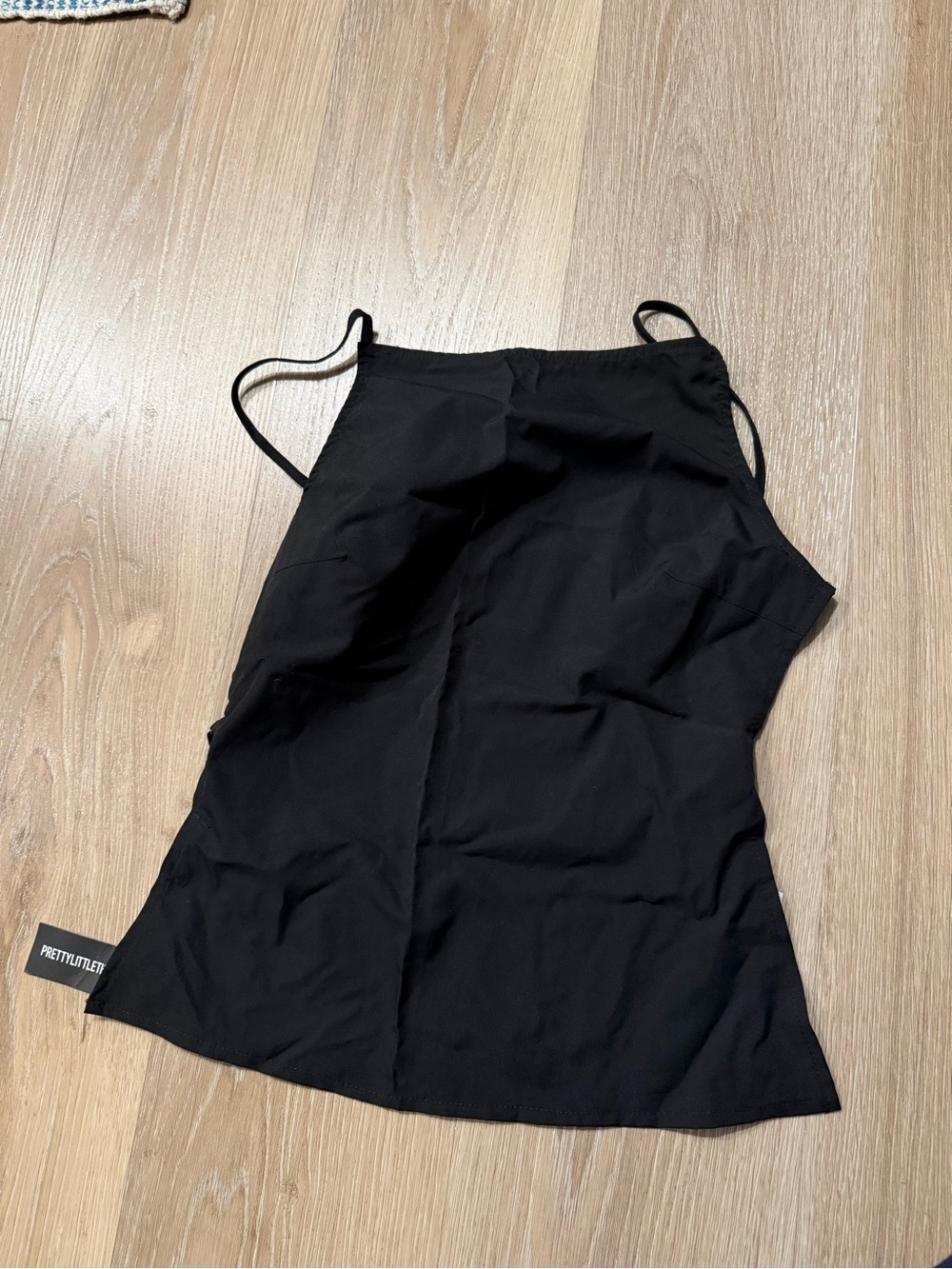 PrettyLittleThing Black Satin Slip Cami